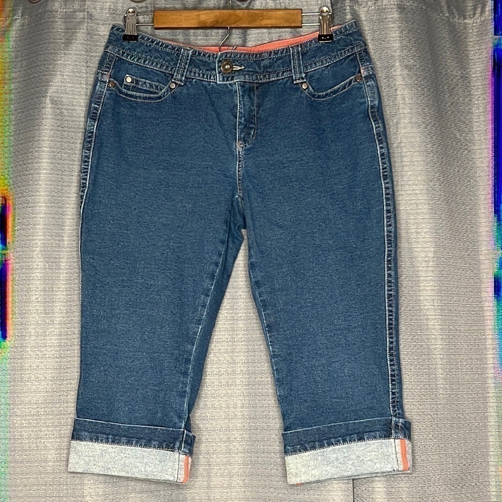 COLDWATER CREEK BLUE JEAN CAPRI SIZE 10P